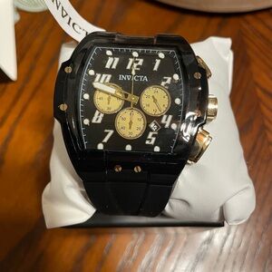 Invicta Black and Gold Sport Chronograph Watch 47mm